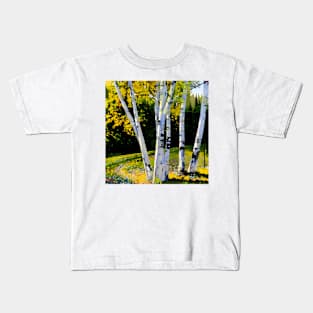 Birch Trees in Autumn Kids T-Shirt